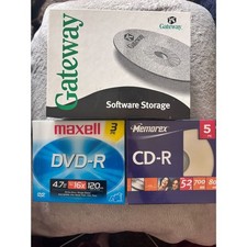 Vintage Gateway PC Software Binder Lot - 12 Games/Encyclopedias + Blank CD DVD picture