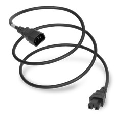 20 Pack of C15 C14 10A 250V 18/3 SJT Power Cord - Black - 3ft picture