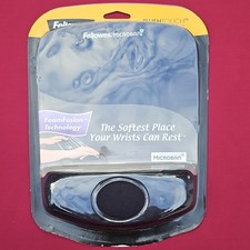 Lot of 2 Fellowes PlushTouch Mouse Pad Foam Wrist Support Black 9252001 New picture