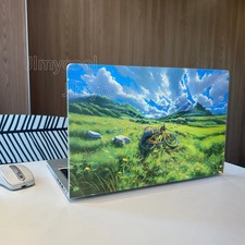 2Piece Anime Grassland Bike Pattern Laptop Decal Case Universal Netbook Skin  picture