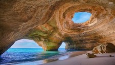 Landscape nature sea beach cave algarve Custom Gaming Mat Desk picture
