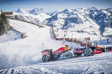 Landscape winter mountains red bull race cars vehicle Custom Gaming Mat Desk picture
