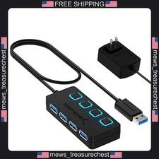 USB 3.0 Hub 4-Port Powered with Individual Switches and LED Indicators picture