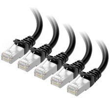 10Gbps 5-Pack Snagless Short Shielded Cat 6A Ethernet Cable - 1Ft, Cat 6A Cable, picture