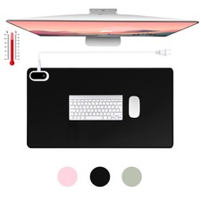 Heated Desk Mat PU Warm Pad,Black Color,23.6