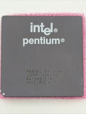 Vintage Intel Pentium 100 Ceramic Gold Pin Socket 7 CPU A80502100 SY007 picture