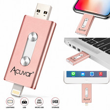 3 in 1 USB 3.0 Flash Drive 64GB Memory USB Stick for I-Phone Android Lightning picture