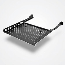 Rack Shelf 2 Pack Cantilever Steel Black Vented Server Network Data Cabinet 1U picture