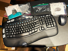Logitech K350 Wave Ergonomic Wireless Keyboard + M705 Mouse Bundle Black picture
