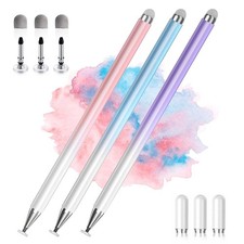 2 in 1 High Precision Stylus Pens for Touch Screens - 3 Pack (Blue, Pink, Purple picture