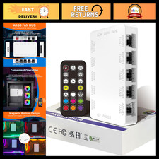 10-Port ARGB PWM Fan Hub Controller with SATA Power, Magnetic Base & RGB Splitte picture