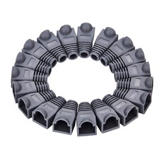100 pcs Boot Cap Cover for RJ45 Network Connectors Cat5 Cat6 Cat5e Cable Gray picture