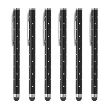 6 Pcs Bling Crystal Stylus Pens for Touch Screens, Black picture