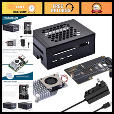 Metal Case for Raspberry Pi 5, Active Cooler, M.2 NVMe SSD Board & 27W USB-C Pow picture