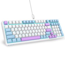 E-YOOSO Z-99 Wired Mechanical Keyboard Silver Switch 99 Keys White/Blue/Purple picture