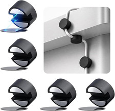 Magnetic Cable Holder, 5 Cable Clips for Desk Cord Management, Black picture
