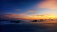 Landscape nature sunrise mist field Custom Gaming Mat Desk picture