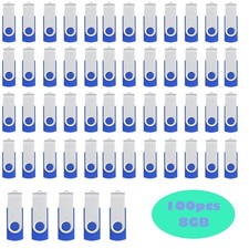 Kootion USB2.0 8GB Metal Swivel Style USB Flash Drive 1/10/100pcs Wholesale Blue picture