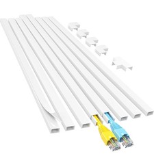 Cord Hider, 113in OneCord Cable Raceways, W0.59in H0.4in, White picture