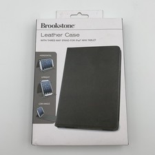 Brookstone Leather Case for Apple iPad Mini 3-Way Stand Black Tablet Cover picture