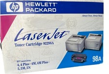 Genuine HP 98A 92298A Black Toner Cartridge NEW Sealed LaserJet 4 4+ 4M 5 5M 5N picture