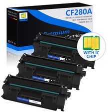 3 Pack CF280A 80A Black Toner Cartridge For HP Laserjet Pro 400 M401a Printer picture