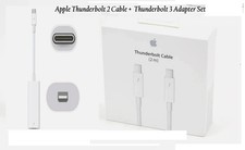 Genuine Apple Thunderbolt 3 Adapter A1790 + A1410 Thunderbolt 2 2.0M Cable Combo picture