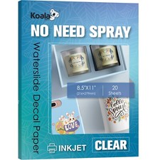 Koala NO NEED SPRAY CLEAR Waterslide Decal Paper for INKJET Printer 20 Pk 8.5x11 picture