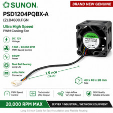Sunon PSD1204PQBX-A 40x40x28mm 12V PWM 4-Pin 20,000RPM 9.6W Server Fan picture