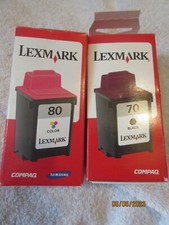 Genuine Lexmark 70 & 80 RED ink Toner Cartridge New-Old_stock in box picture