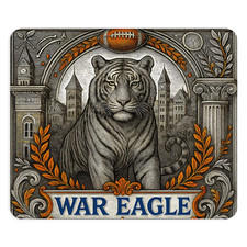 War Eagle Tiger Mouse Pad Auburn Fan Desk Mat Natural Rubber Polyester ArtCondit picture