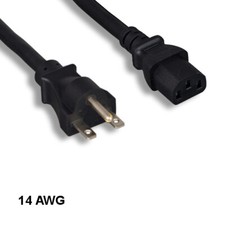 [Lot10] 15Ft Black Heavy Duty Power Cord NEMA 6-15P to IEC-60320 C13 14AWG 15A/2 picture