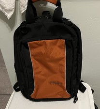 Eddie Bauer Timberline Convertible Laptop Backpack Orange and Black SkyWay Vtg picture