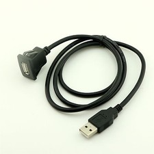 5pcs 3FT Car Dashboard Flush Mount USB 2.0 A Socket Extension Lead Panel Cable picture