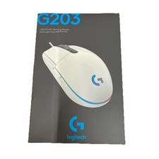 Genuine Logitech G203 LIGHTSYNC Wired Gaming Mouse - WHITE (910-005791) NEW picture