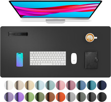 Aothia Leather Office Desk Pad Protector, Non-Slip PU Leather Desk Blotter, Wate picture