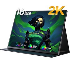 2K Portable Monitor QHD 16 Inch 2560*1600 2K QHD Gaming VESA Display 100% sRGB picture