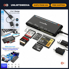 7-in-1 USB C Memory Card Reader, USB 3.0 SD CF XD MS Compatible Adapter picture