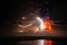 Landscape nature photography calbuco volcano eruption Custom Gaming Mat Desk picture