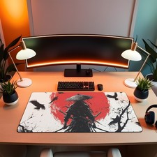 Samurai Gaming Mouse Pad XL/XXL Desk Mat – Water-Resistant - Non-Slip Rubber picture