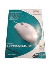 Logitech First Pilot/Wheel Mouse Corded M-BE58 USB PS/2 PC/MAC Unused with Box picture