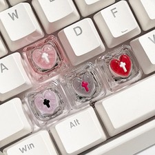 Transparent Cat Pink Keycaps Cute Custom RGB Backlit Heart-shaped Girls DIY picture