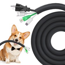 Dog Cat Cord Protector 10Ft - 1/2Inch, Flexible Cable Sleeve for Easy Cord picture