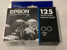 Epson 125 Black Ink Cartridges 2-Pack Standard Capacity DURABrite Expired 2024 picture