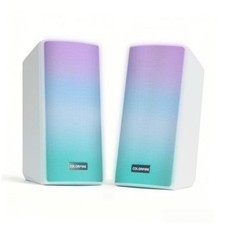 White Computer Speakers, RGB PC Speakers, 52mm Full-Range Sound picture