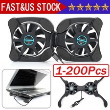 Dual USB Cooling Fan Pad Foldable Slim Fans Cooler Stand For Laptop Notebook Lot picture