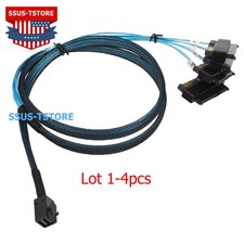 Lot Mini SAS HD SFF-8643 to 4x SFF-8482 Forward Breakout Cable 6Gbps 1M RAID HBA picture