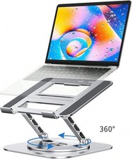 360 Rotating Laptop Stand Foldable Ergonomic Computer Holder Riser Silver picture