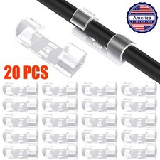 20x Adhesive Cable Clips Clear,Wire Holders for Wall,Strong Cord Organizer Desk picture