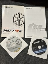 GIGABYTE GA-Z77X-UD3H Original Manuals & Driver CDs Intel Z77 LGA1155 picture